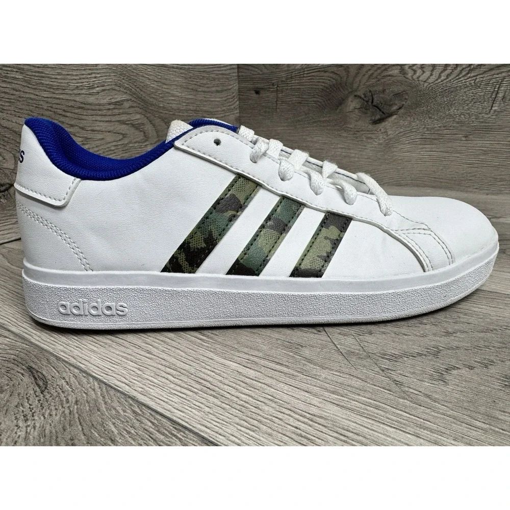 adidas Grand Court White Camo Blue Means Sneakers Size 5 Shoes